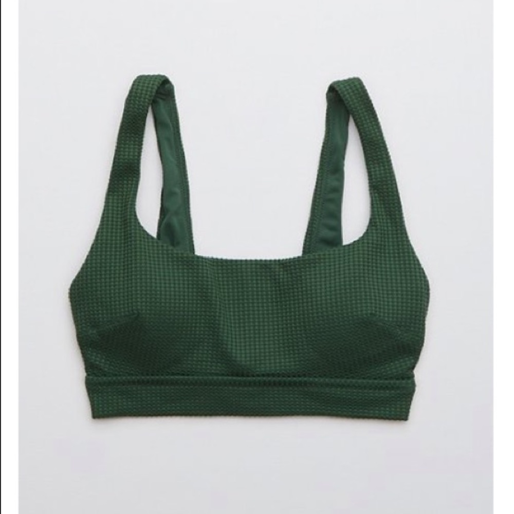 Aerie XL Waffle Banded Wide Strap Scoop Bikini Top